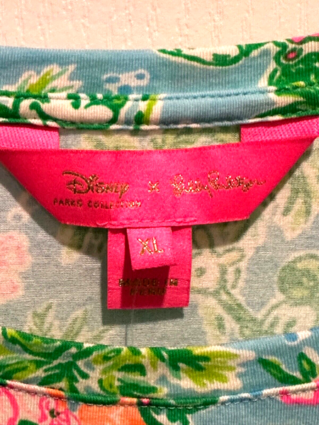 Disney Parks Lilly Pulitzer Mickey Minnie Mouse Finn Logo Long Sleeve T-Shirt XL