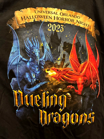 Universal Studios Dueling Dragons HHN AP Annual Passholder TShirt XL 2023