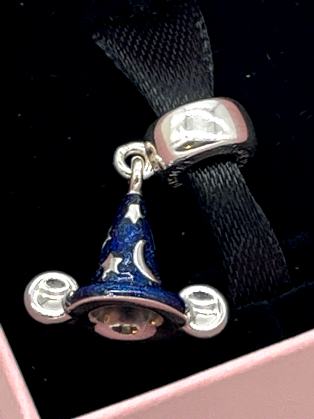 Disney Parks Pandora Sorcerer Mickey Hat Dangle Charm Exclusive Cap Mouse NIB