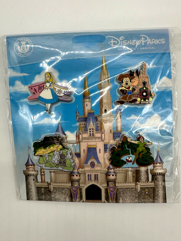 Disney Parks Attractions Alice Tea Cups Peter Pan Mickey Bagheera Four Pin Set