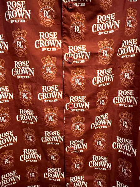 Disney Parks Epcot Rose and Crown Pub Button Up Shirt 2XL XXL Camp United Kingdom World Showcase