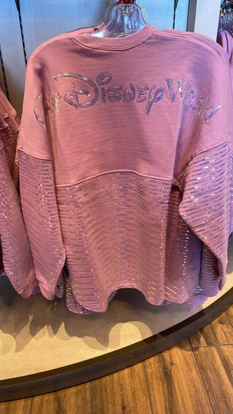 Walt Disney World 50th Anniversary Spirit Jersey WDW Earidescent Pink Sequin Iridescent